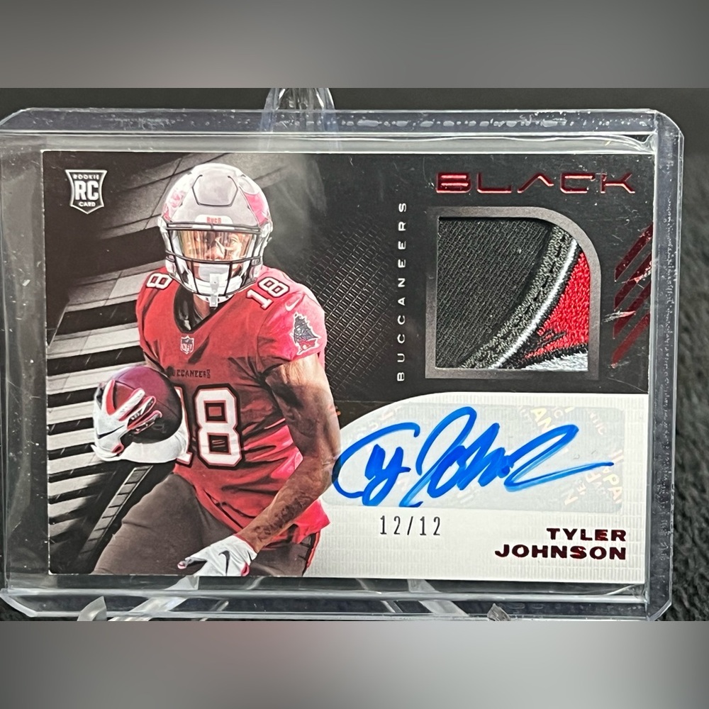 Tyler Johnson 2020 Panini Black Jersey Auto RC Rookie RPA 12/12 #RSM-TJO Bucs